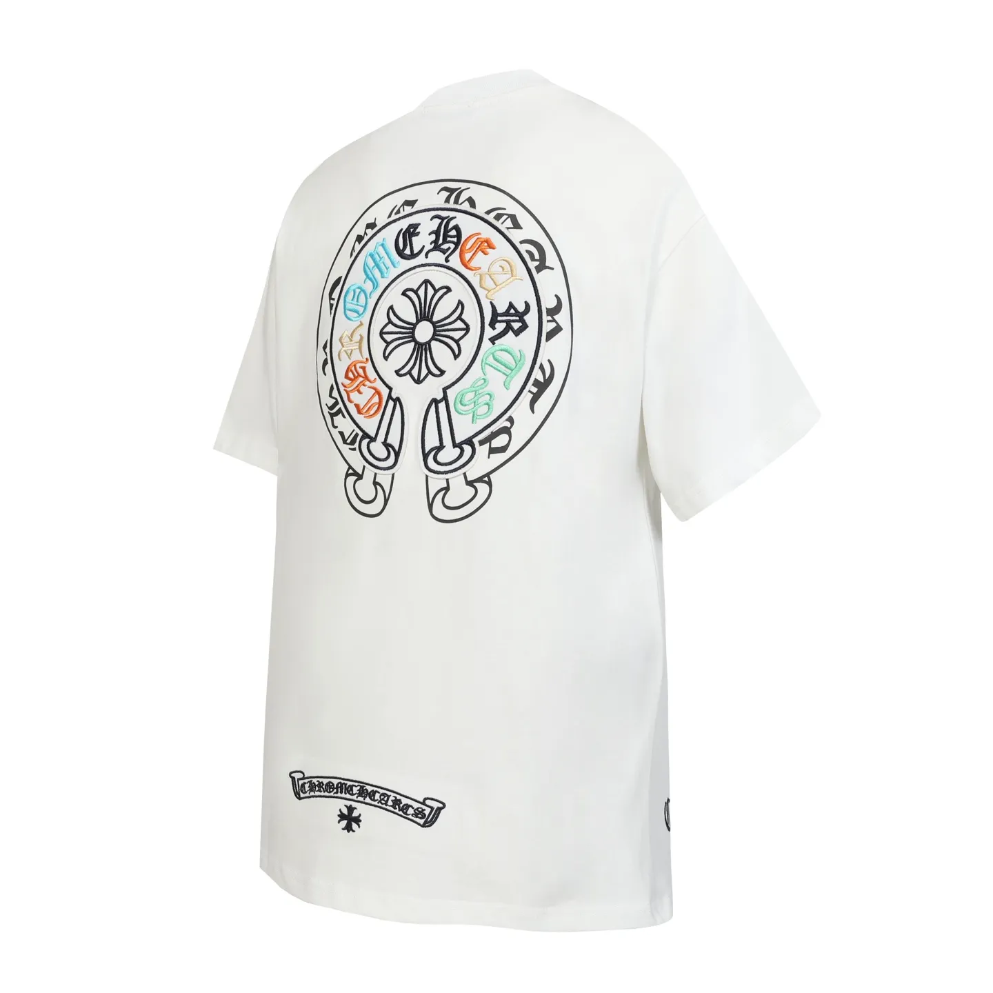 P180 Chrome Hearts CH Chrome Hearts Heavy Industry Horseshoe Sanskrit appliqué embroidered short-sleeved T-shirt Use imported Tajima machine embroidery Correctly configured Black 2025 Chrome Hearts nylon bag authentic packaging 260 grams of custom-dyed double-yarn cotton Large version Loose and stylish Differentiated from low version slim and long version The upper body pulls the hips 100% commitment: top quality Do not make fast food The highest version on the market Top quality - different from the ordinary versions in the market If you care about quality You must also respect the price. Absolutely zero after-sales service. The return rate so far is 0. It’s hard not to love the style. - 260g custom-dyed double yarn fabric. - Correct high-density main mark, washed tag, hand-sewn.